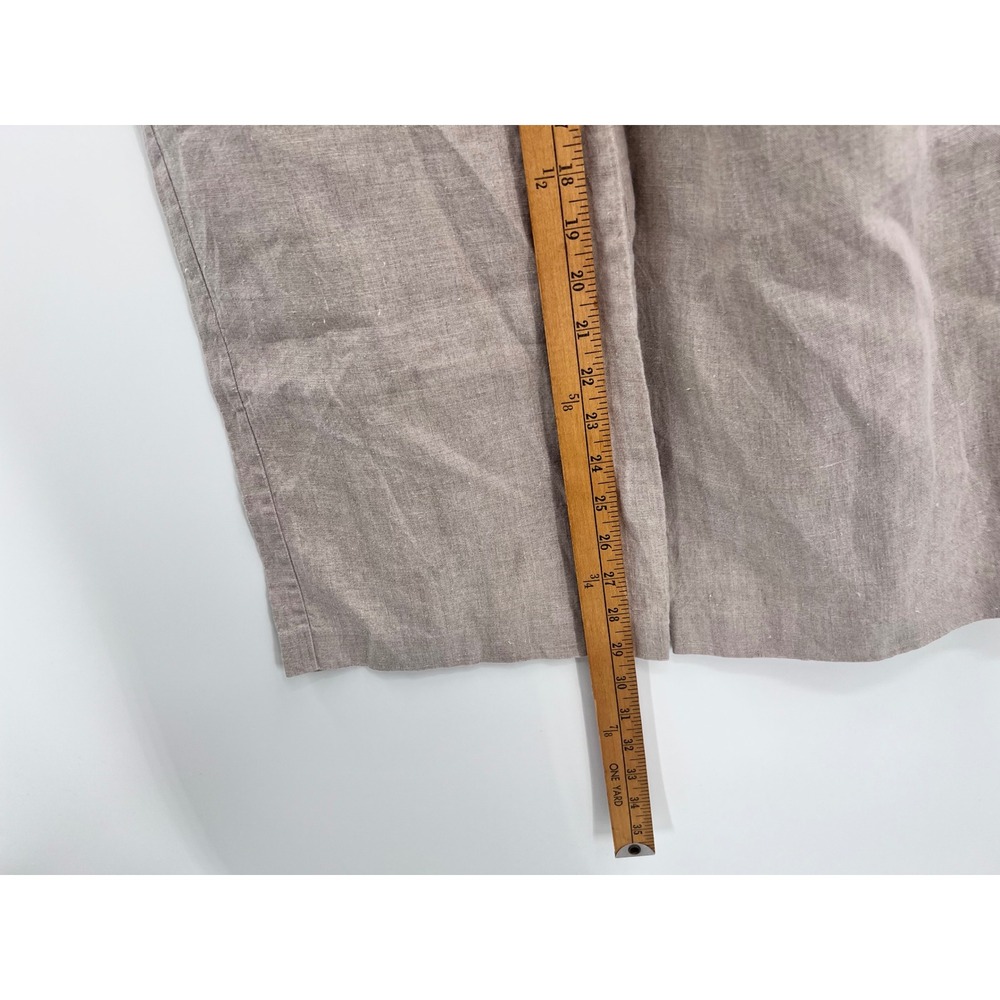 Richard Malcolm Vintage 70s 100% Irish Linen Wide Leg Pants Crochet Waist Sz 6 - Picture 10 of 11